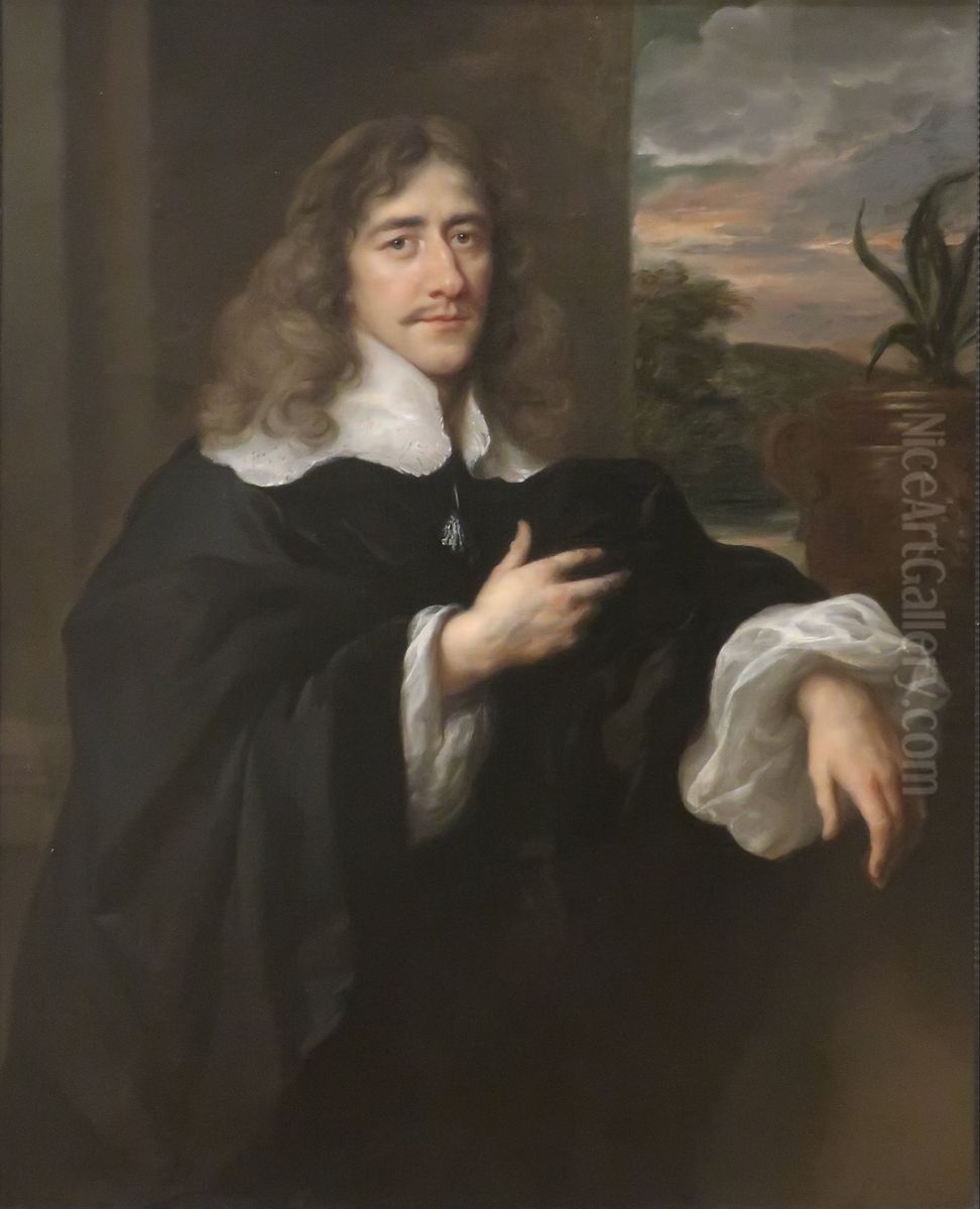 Portrait of a man from the Munter family Oil Painting by Govert Flinck