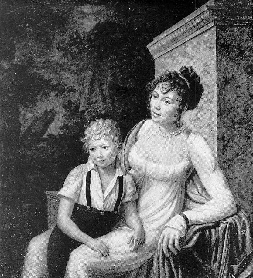 Portrait of a lady and her son Oil Painting by John Vanderlyn