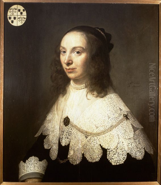 Portrait of Jacomina van der Vorst (1611-1665) Oil Painting by Michiel Jansz. van Mierevelt