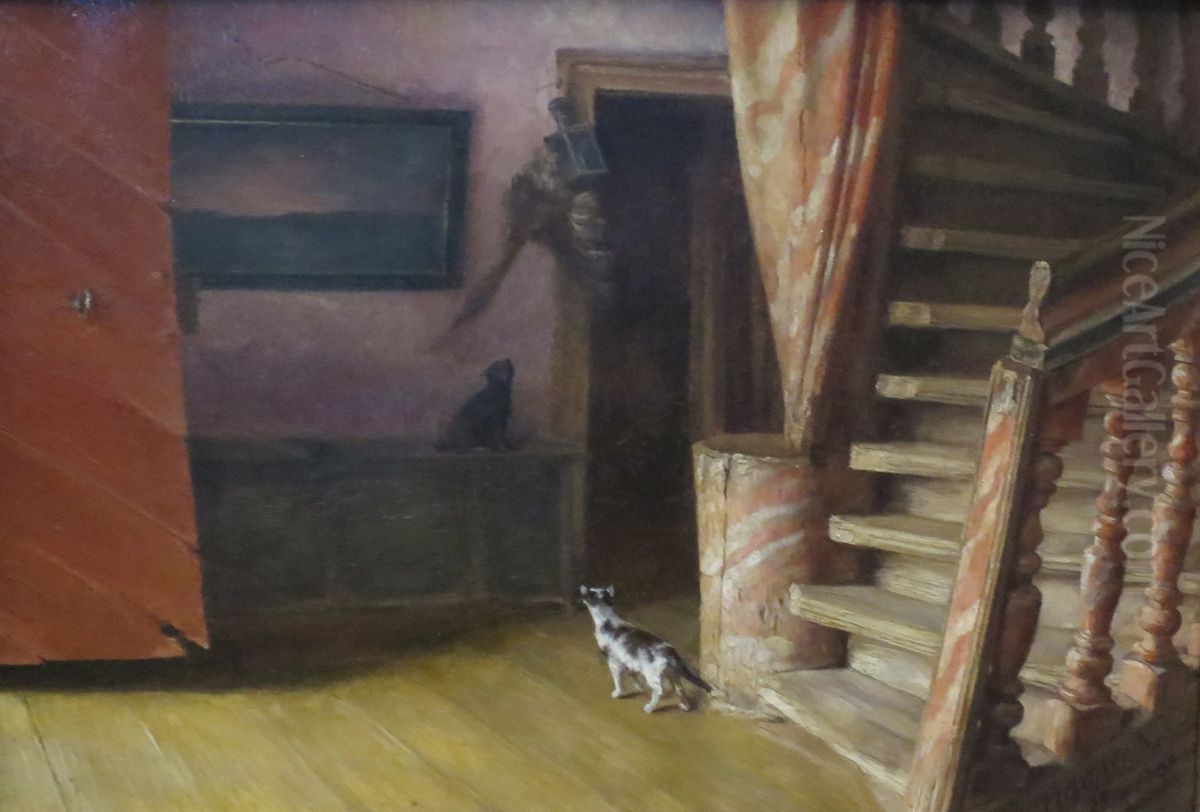Staircase in the Rosendal Manor Oil Painting by Marcus Gronvold