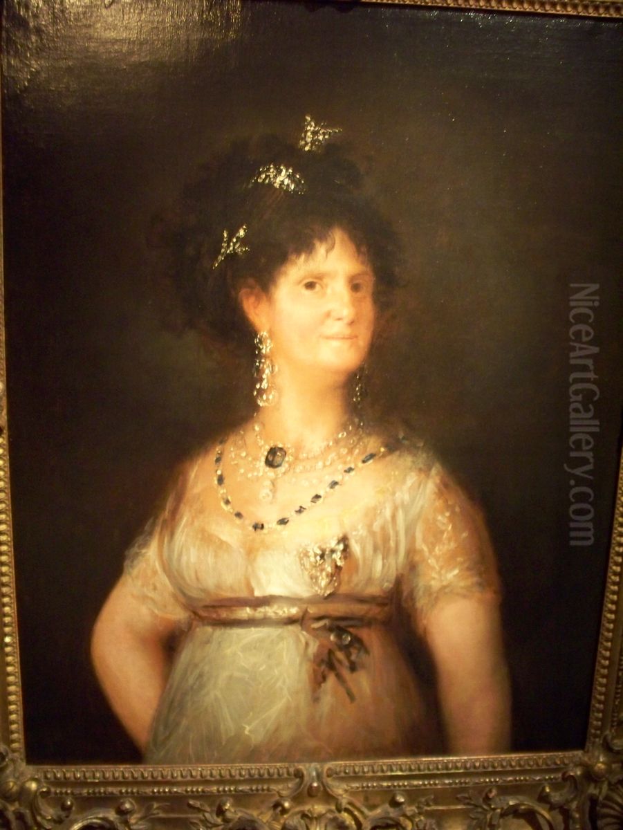 Portrait of Queen Maria Luisa of Spain Oil Painting by Francisco Goya Fuendetodos