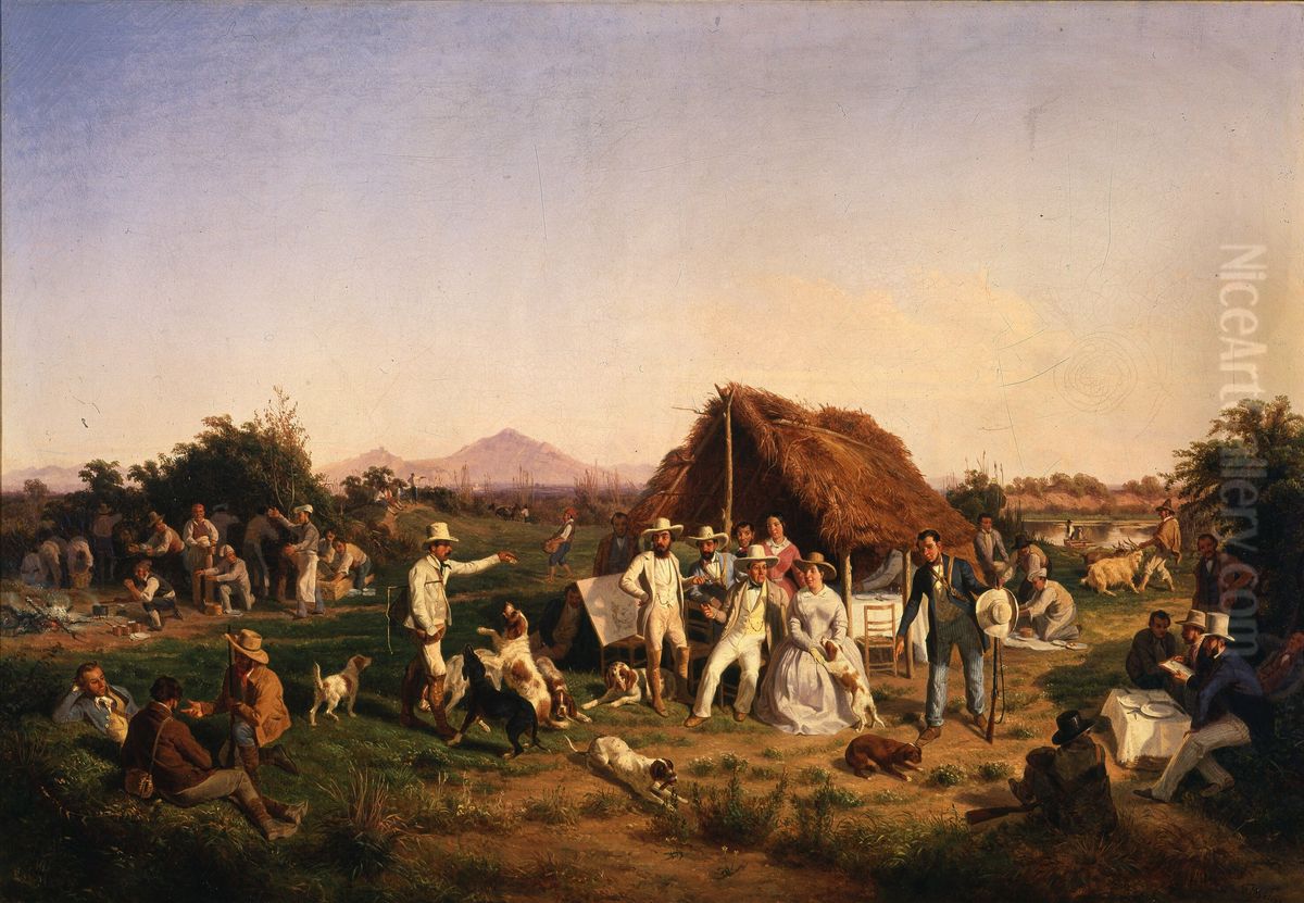 The royal family of Naples on the hunt Oil Painting by Filippo Palizzi