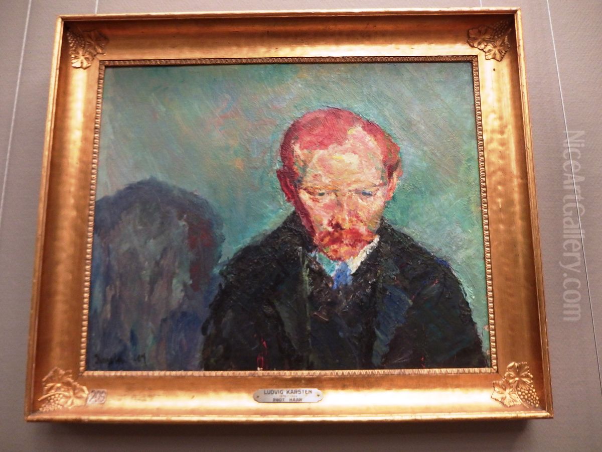 Red hair Oil Painting by Ludvig Karsten