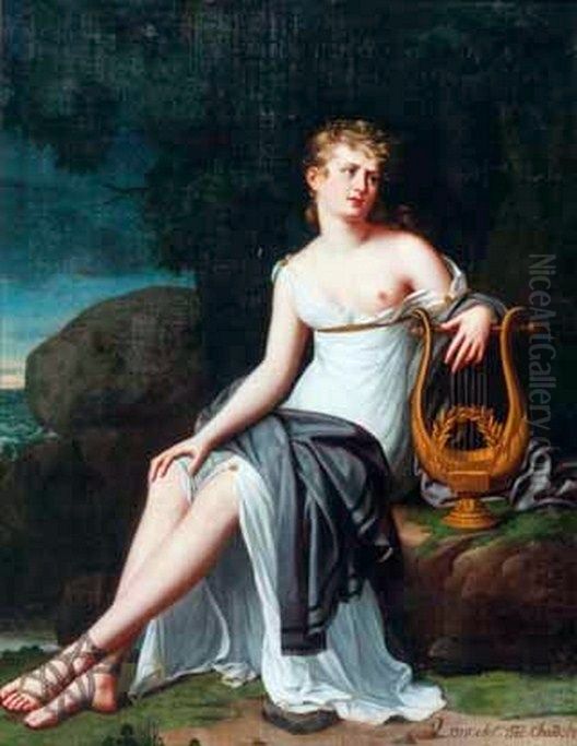 Sappho. Oil Painting by Virginie Ancelot