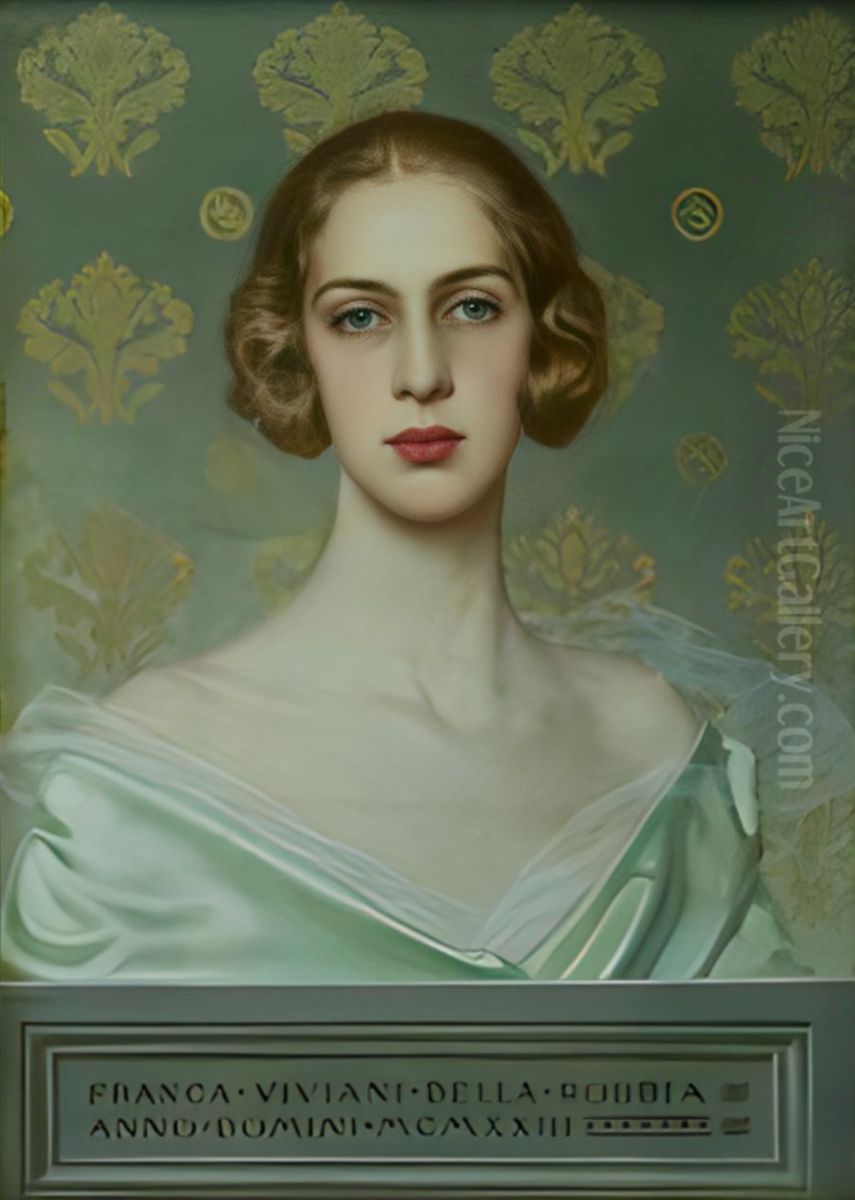 Portrait of Franca Viviani della Robbia Oil Painting by Vittorio Matteo Corcos