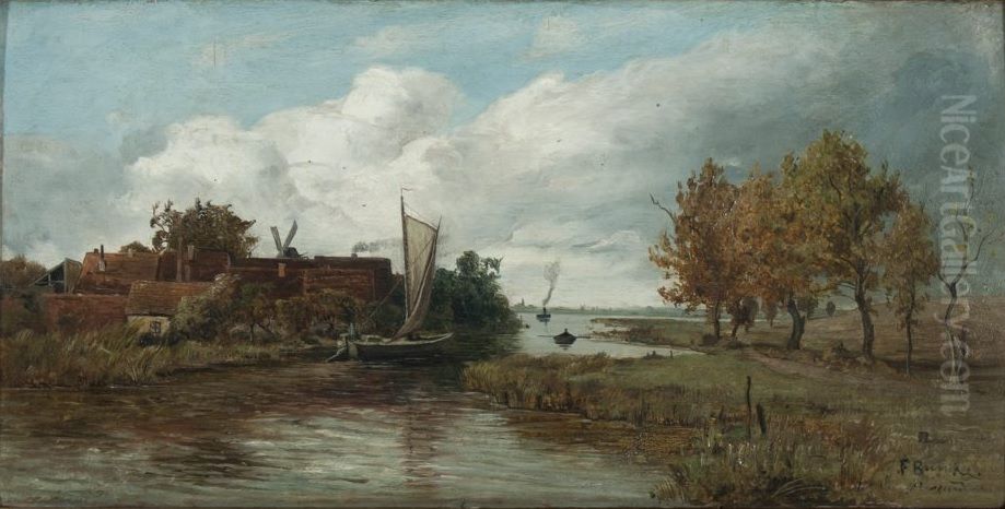 An der Warnow bei Schwaan Oil Painting by Franz Bunke