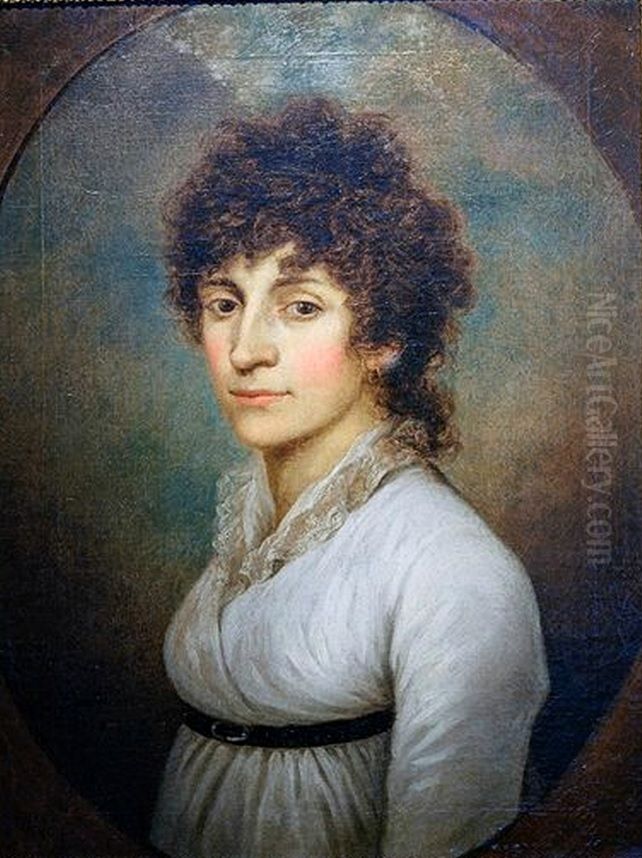 Portret kobiety (Kazimiery z Potockich Wilzyny? ) Oil Painting by Kazimierz Wojniakowski