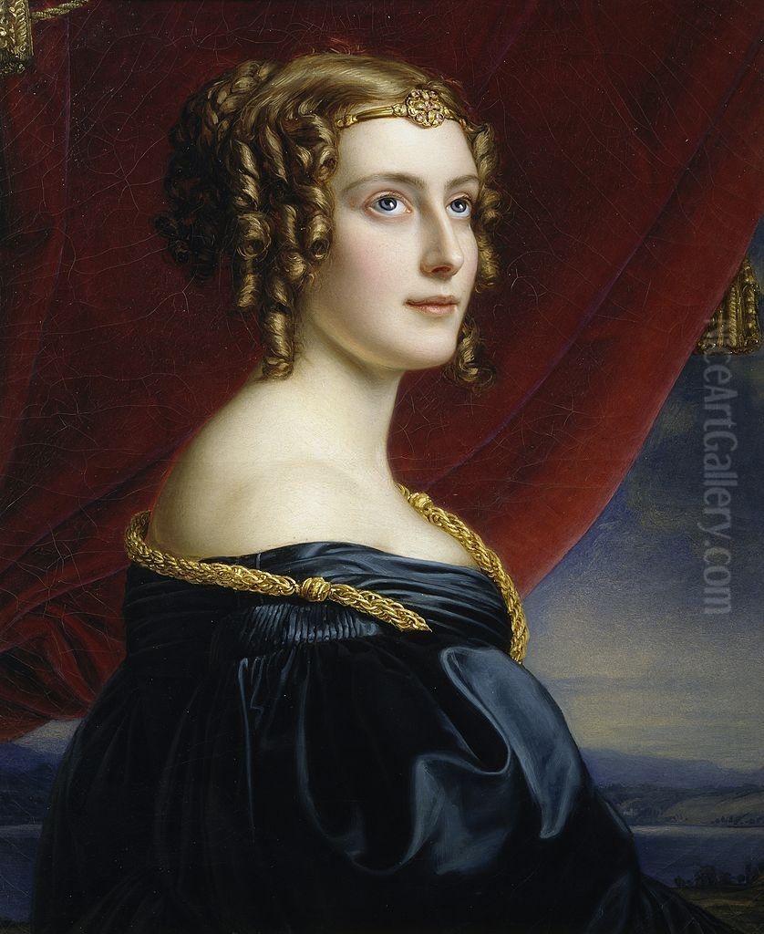 Lady Jane Elizabeth Digby Oil Painting by Joseph Karl Stieler