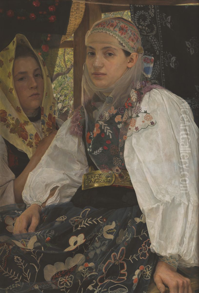 Femei din Tara Barsei Oil Painting by Arthur Coulin