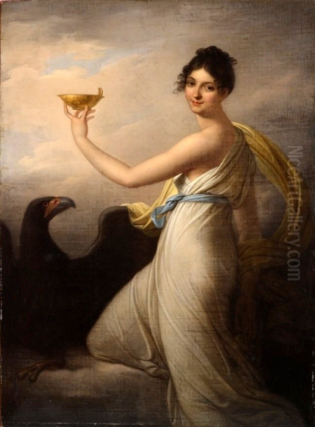 Teresa Lubomirska (1785-1868), wife of Henry Lubomirski (1777-1850), displayed asHebe. Oil Painting by Josef Grassi