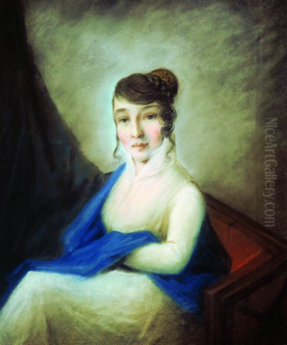 Portrait of Alexandra Bibikova Oil Painting by Alexey Venetsianov