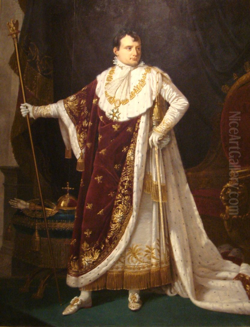 Napoleon I in coronation costume Oil Painting by Robert Lefevre