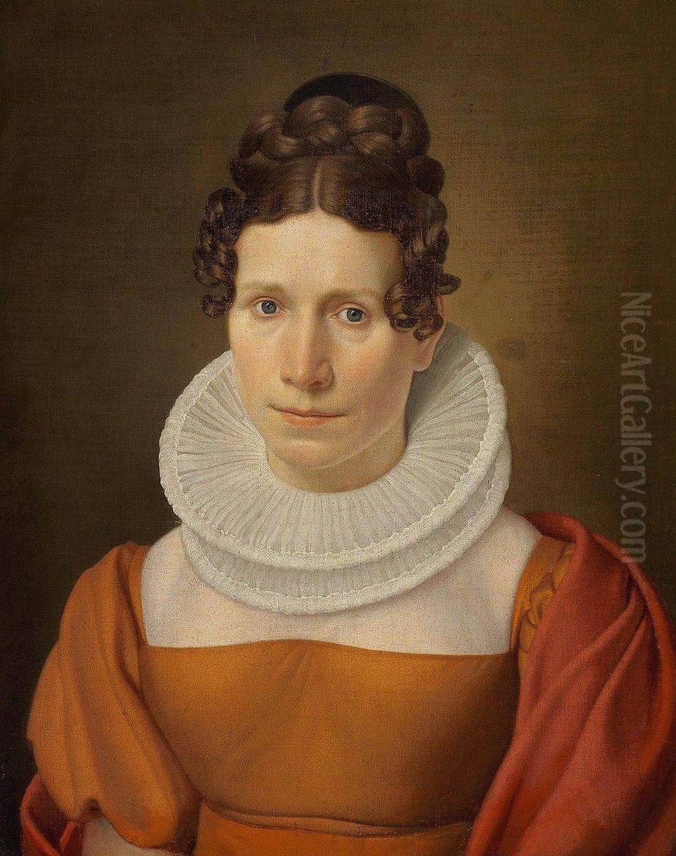Portrait of Faktor Fjellerups Kone Oil Painting by Christoffer Wilhelm Eckersberg