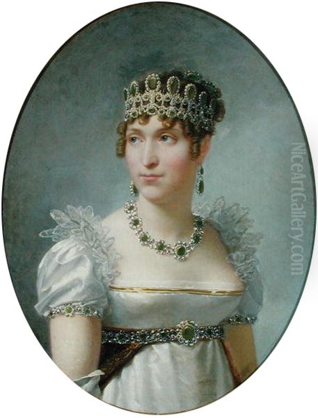 Portrait de la reine Hortense de Hollande Oil Painting by Jean-Baptiste Regnault