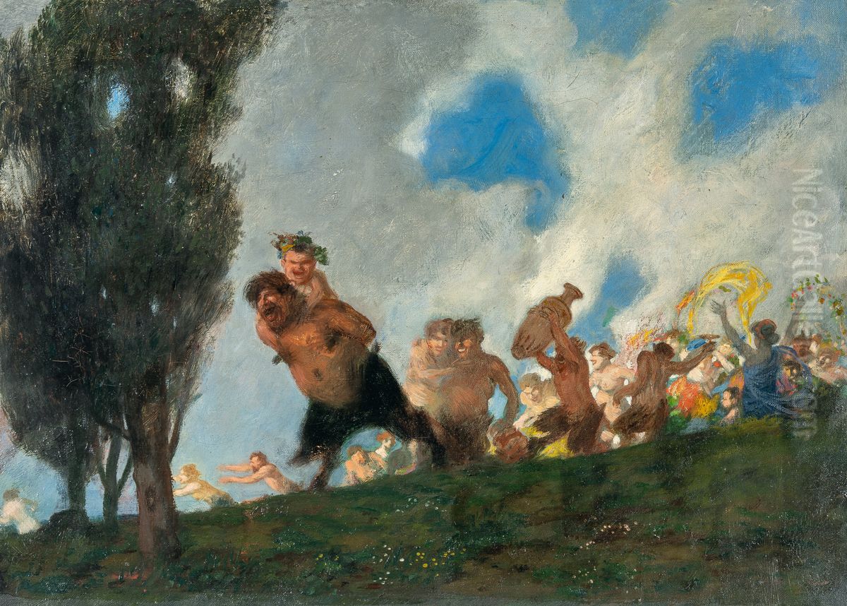 Bacchante procession Oil Painting by unknown