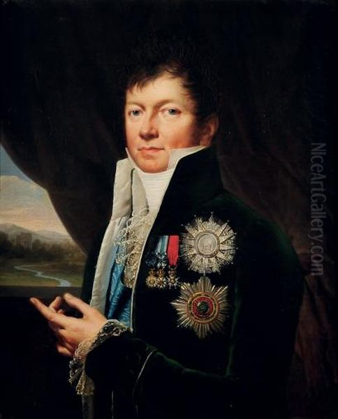 Portrait de Son Excellence le comte d'Arjuzon (1761-1851) Oil Painting by Louis-Andre-Gabriel Bouchet