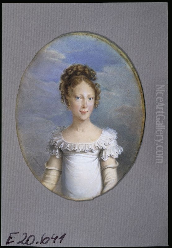 Portrait ofArchduchess Maria Anna of Austria (1804-1858) Oil Painting by Natale Schiavoni