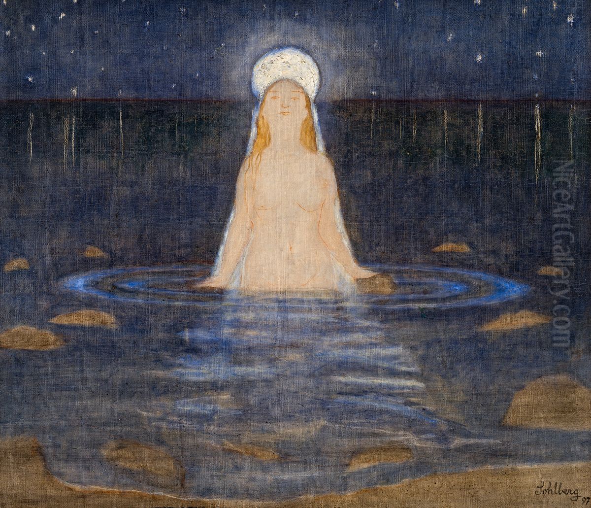 The Mermaid Oil Painting by Harald Oscar Sohlberg