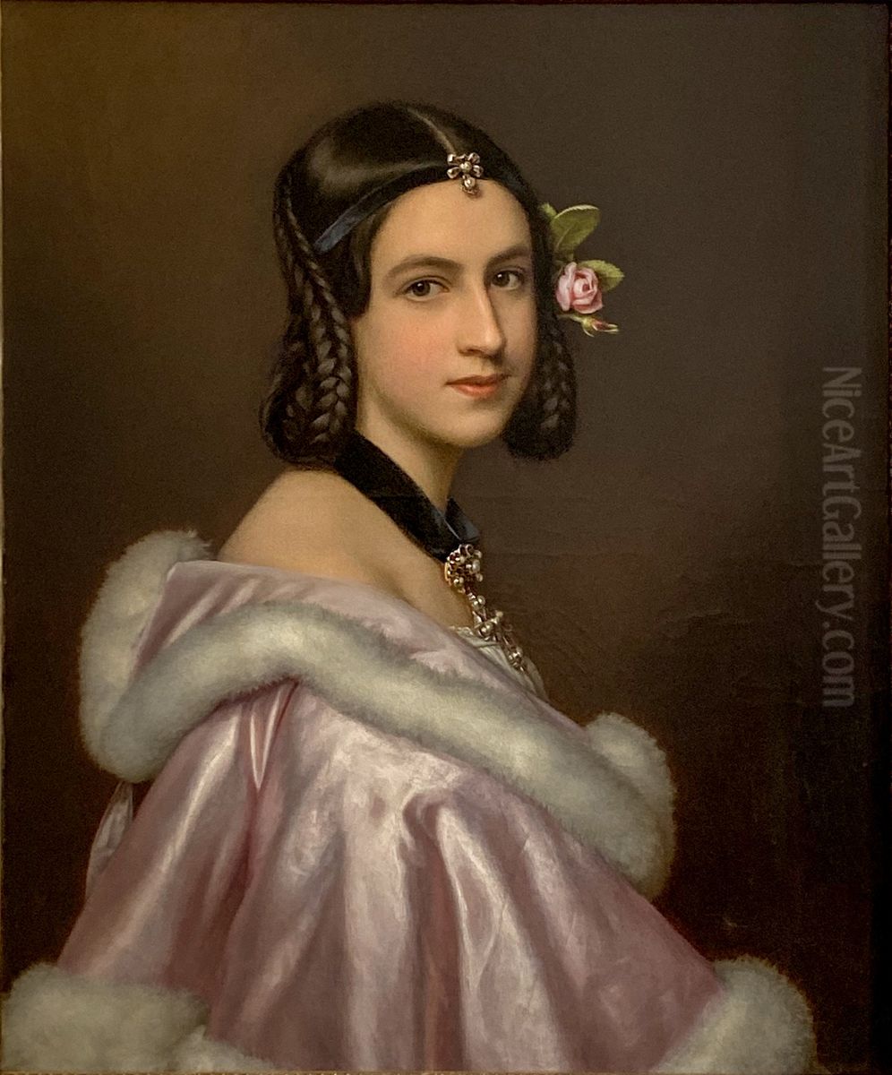 Portrait of Lady Jane Eskine (1818-1846) Oil Painting by Joseph Karl Stieler