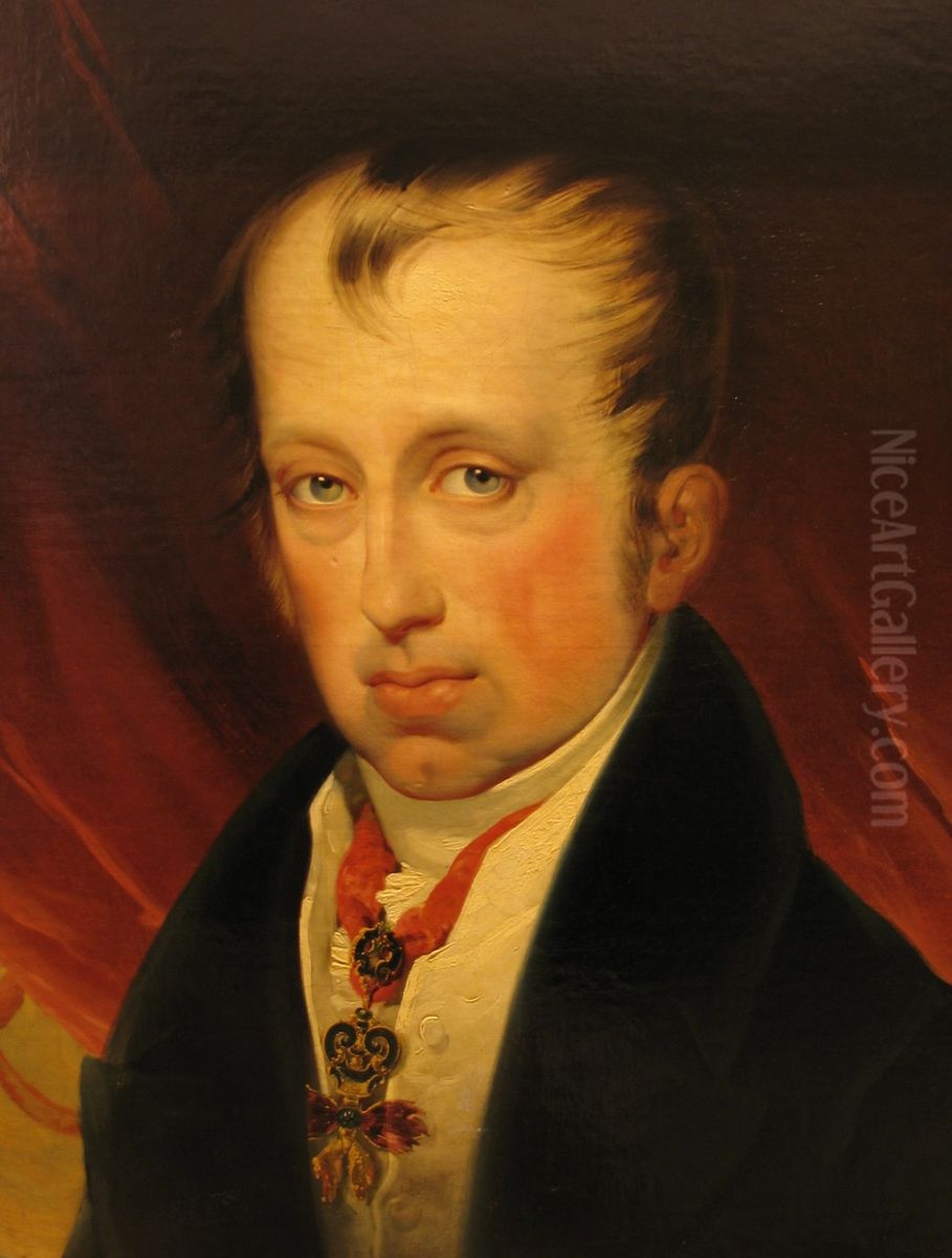 Portrait of Ferdinand I of Austria (1793-1875) Oil Painting by Friedrich von Amerling