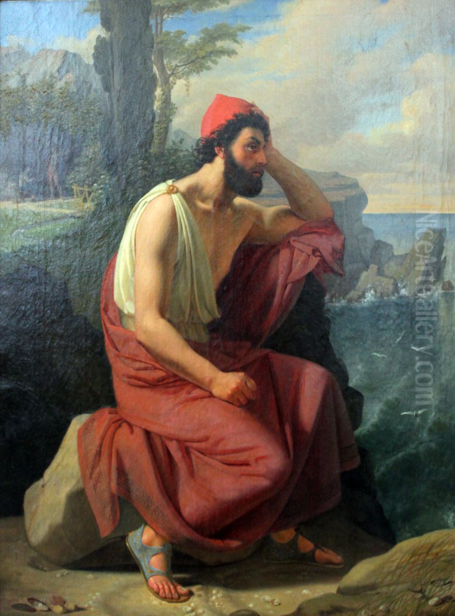 Odysseus on the Island of Calypso Oil Painting by Ditlev Blunck