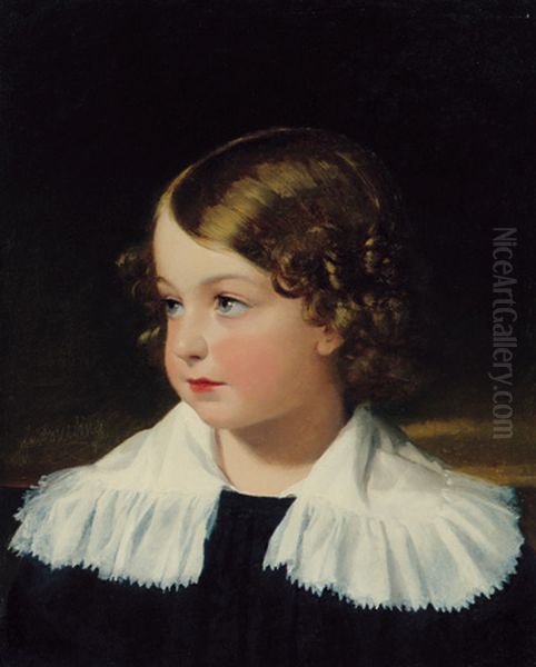 Knabenbildnis (Eduard Edler von Mosel) Oil Painting by Friedrich von Amerling