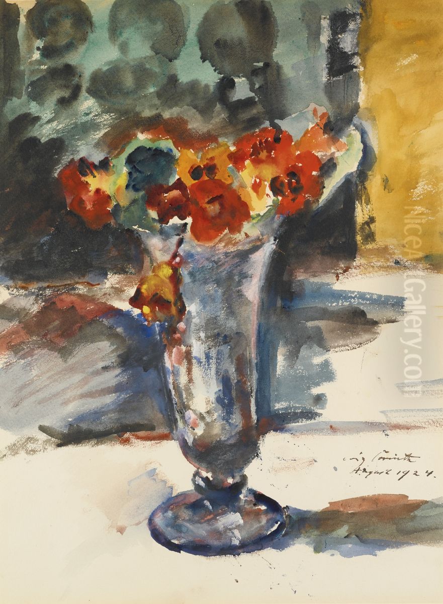 Blumen in einer Vase Oil Painting by Lovis (Franz Heinrich Louis) Corinth