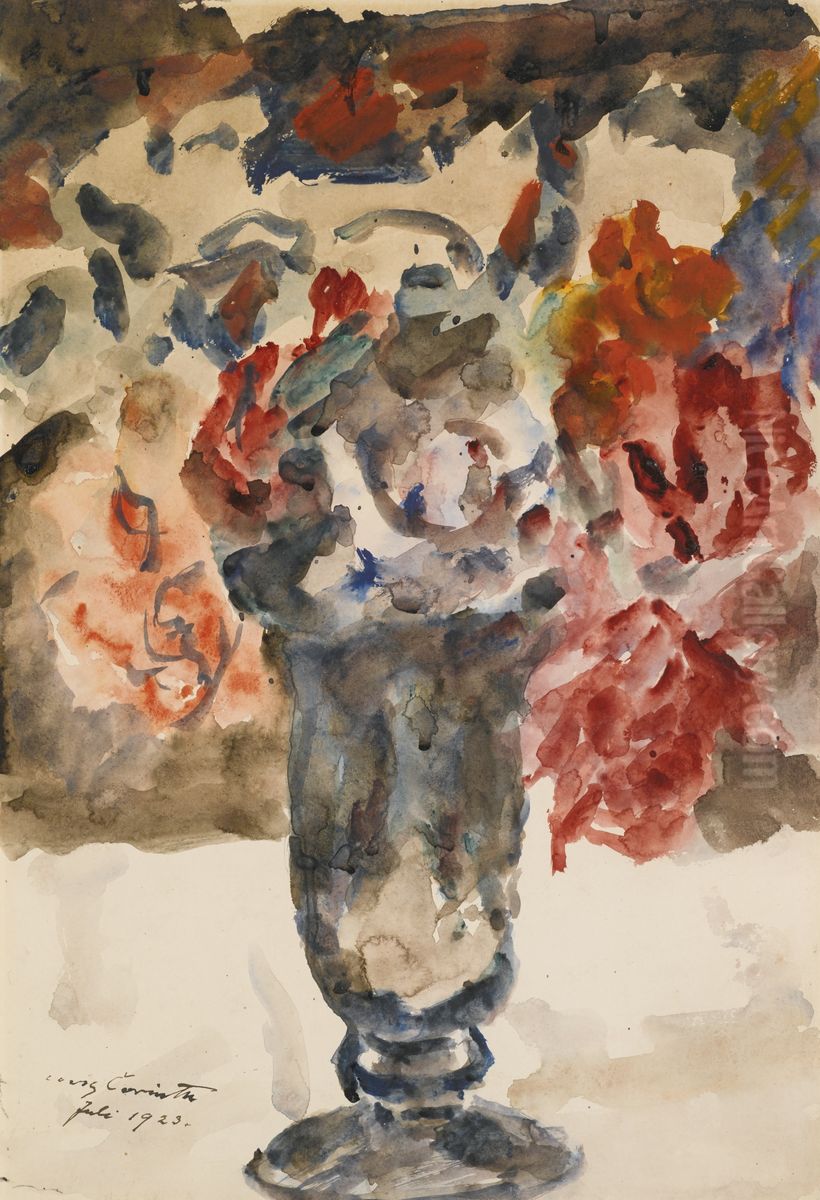 Blumen in einer Vase Oil Painting by Lovis (Franz Heinrich Louis) Corinth