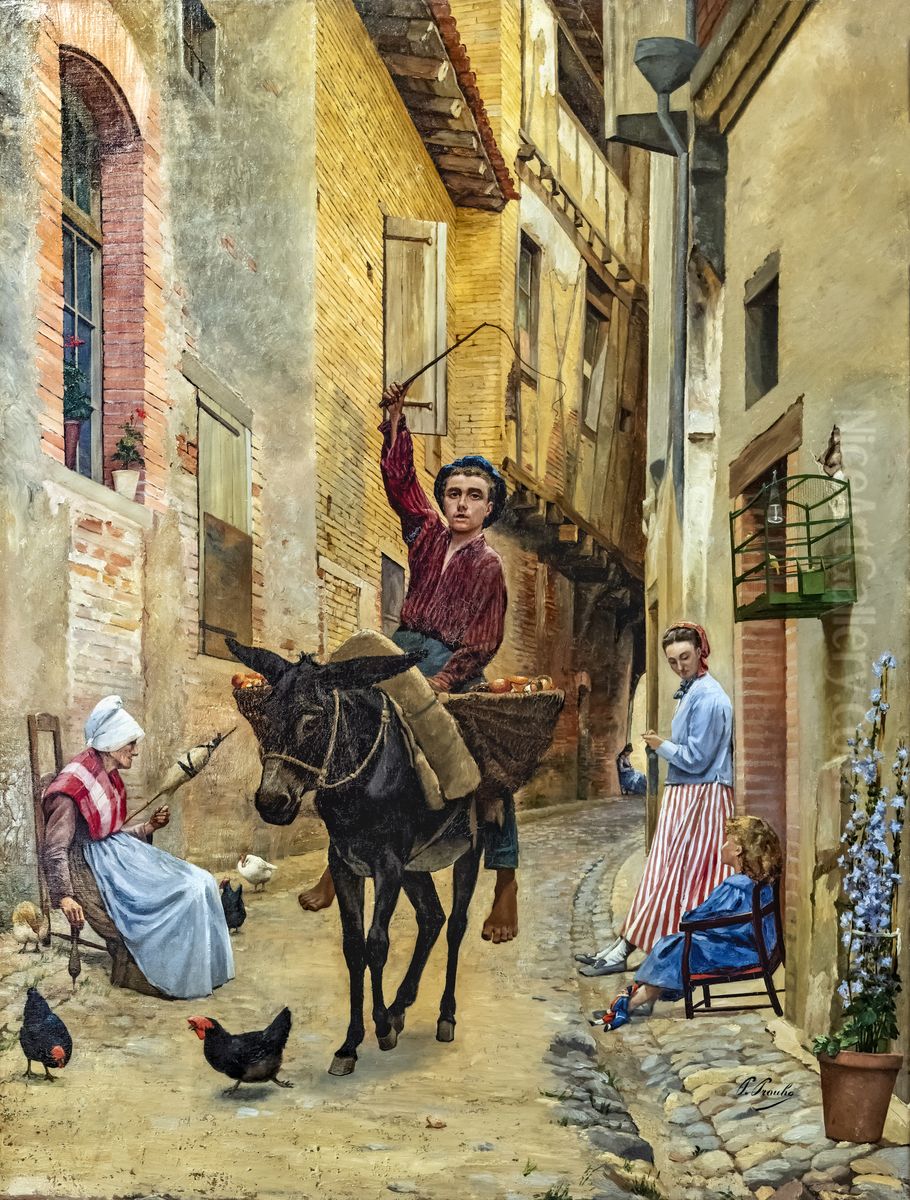 Lo camparoulaire- The mushroom picker Oil Painting by Paul Prouho