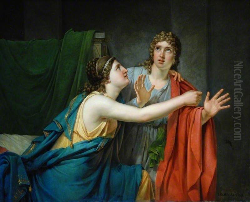 Phaedra and Hippolytus Oil Painting by Jozef Geirnaert