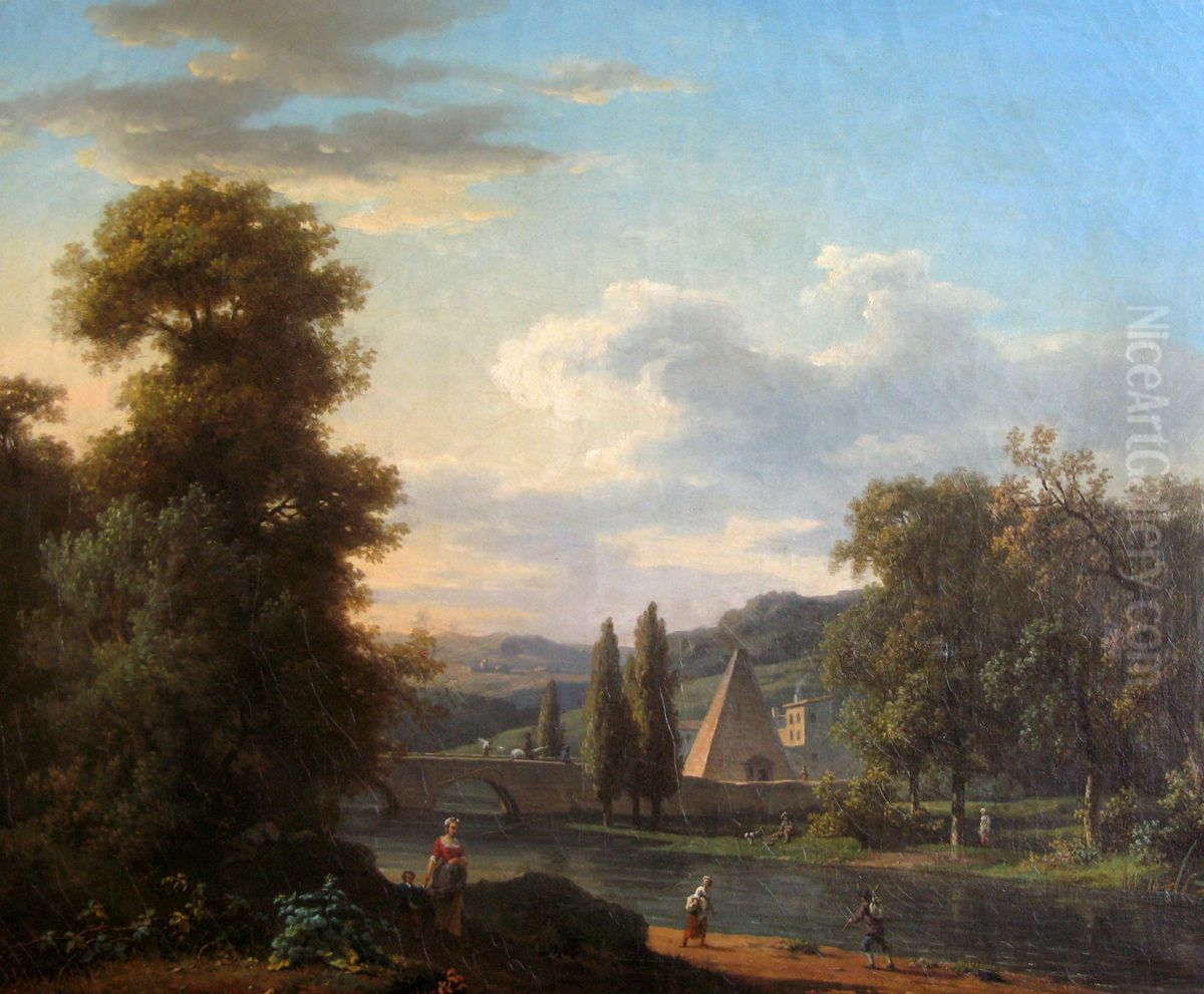 Presumed view of the park of Mauperthuis Oil Painting by Jacques-Albert Senave