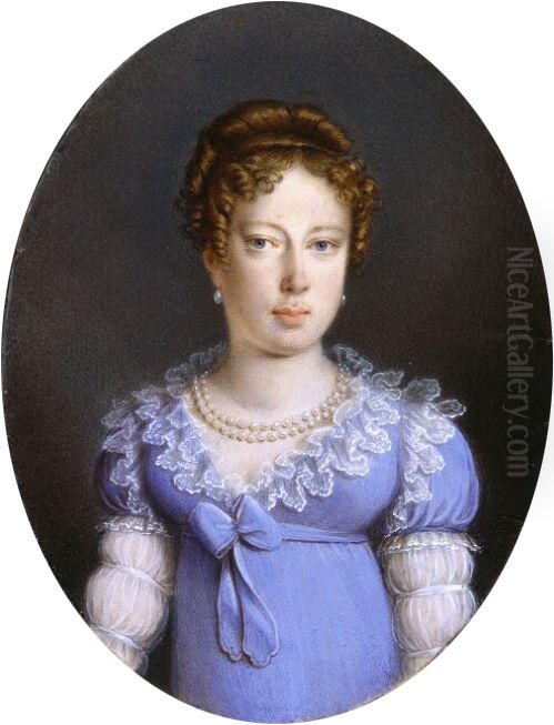Portrait ofMaria Leopoldina of Austria(1797-1826), wife ofPedro I of Brazil(1798-1834) Oil Painting by Natale Schiavoni
