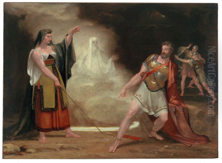 Saul and the Witch of Endor. Oil Painting by Washington Allston