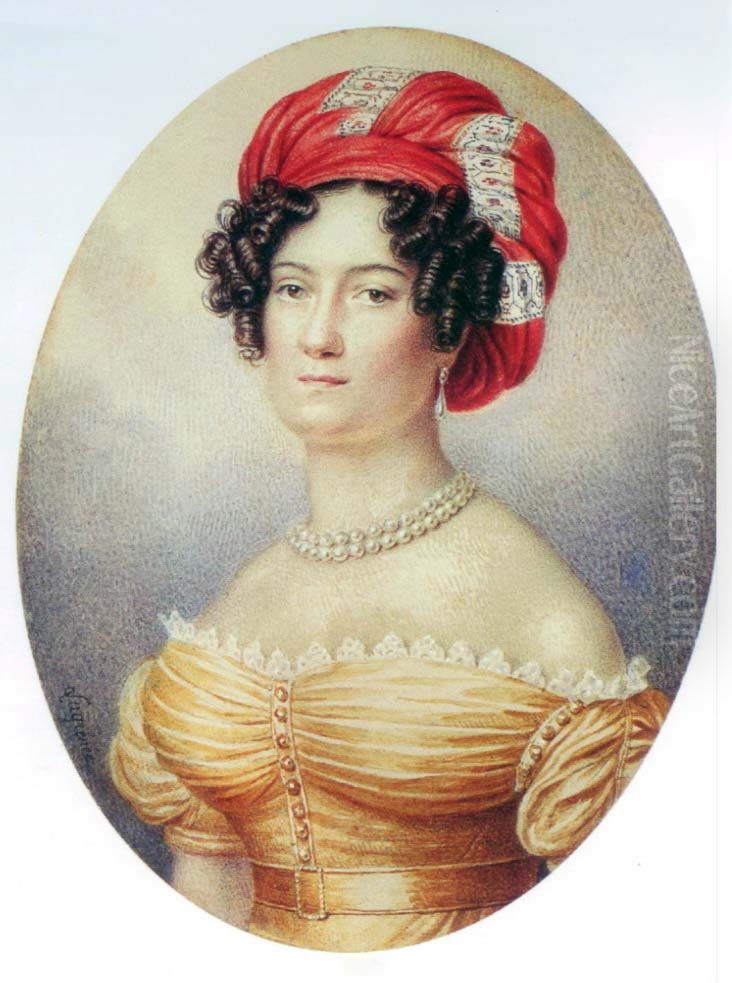 Portrait of Varvara Balk (1781-1841) Oil Painting by Anthelme-Francois Lagrenee