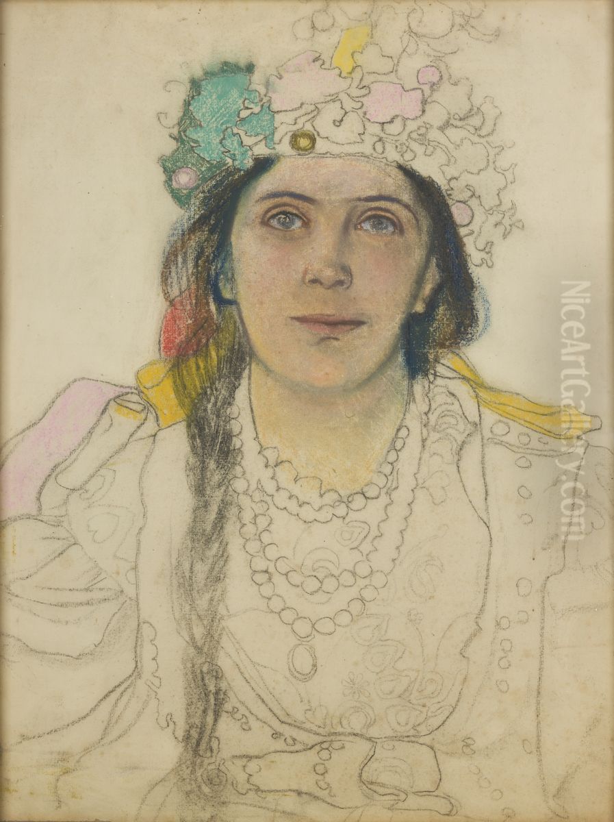 Portret Wandy Siemaszkowej w roli Panny Mlodej w 