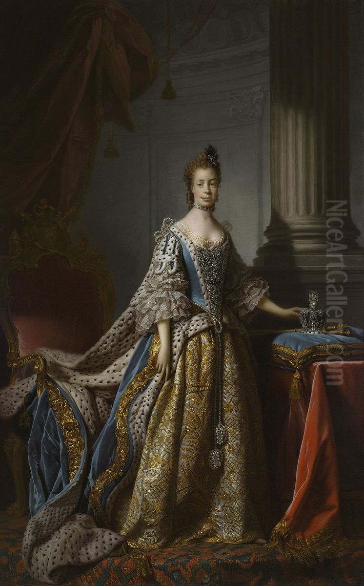 Queen Charlotte (1744-1818) Oil Painting by Allan Ramsay