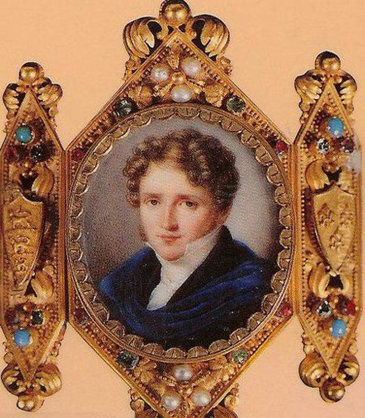 Portrat des Alfred de Vigny Oil Painting by Leon Larue