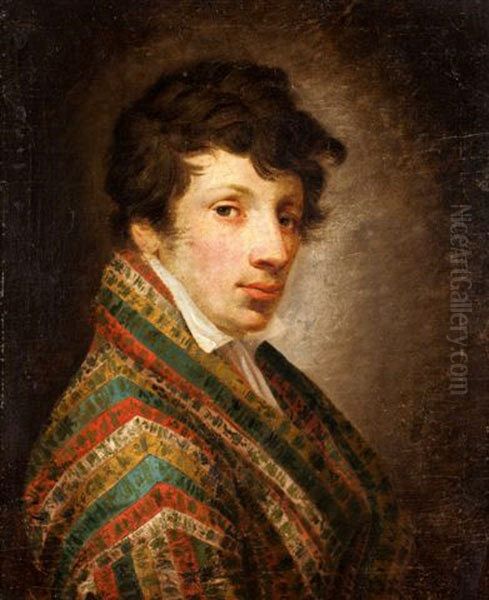 Portret mezczyzny w tyftykowym szlafroku Oil Painting by Jan Rustem