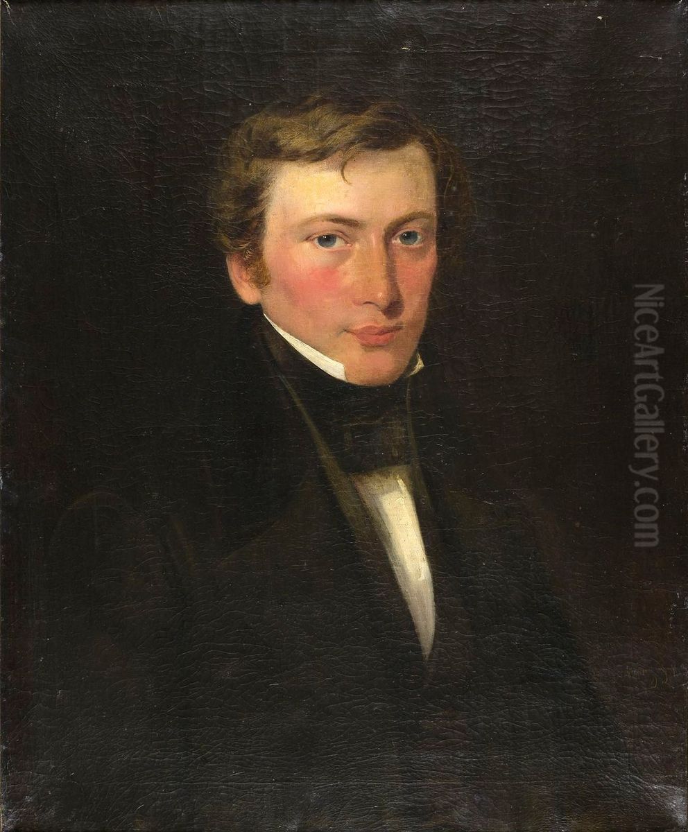 Portret mlodzienca Oil Painting by Alojzy Reichan