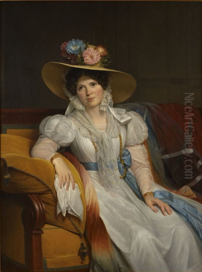 Portrait of Mme Casimir Perier, born Pauline Loyer (1788-1861) Oil Painting by Louis Hersent