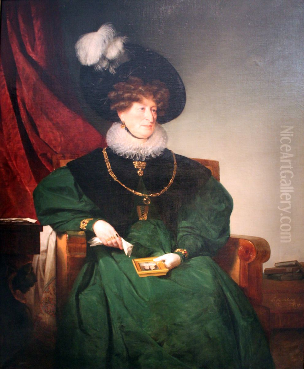 Portrait Baroness Cecilie von Eskeles Oil Painting by Friedrich von Amerling