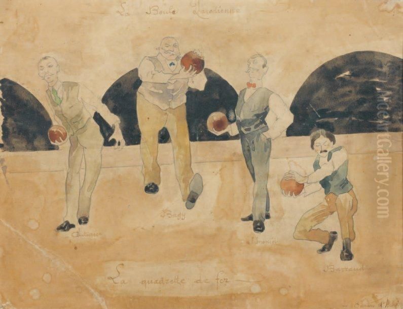 La Quadrette De Fer Aquarelle Oil Painting by (Emmanuel Poire) Caran d'Ache