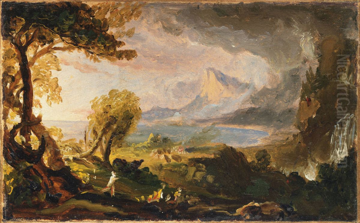 Study for The Course of Empire-The Savage State Oil Painting by Thomas Cole