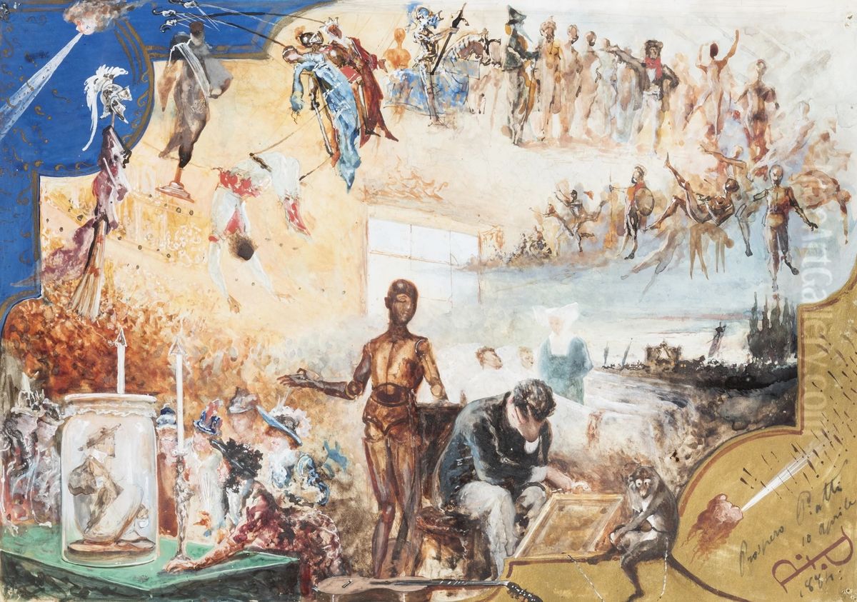 Composizione, 1884 Oil Painting by Prospero Piatti