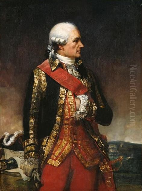 Jean-Baptiste-Donatien de Vimeur, Comte de Rochambeau, Marechal De France (1725-1807) Oil Painting by Charles-Philippe Lariviere
