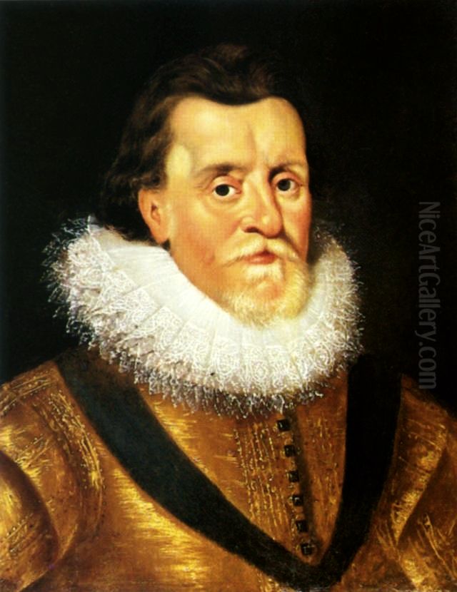 Portrait of James I Stuart. Oil Painting by Paul van Somer I