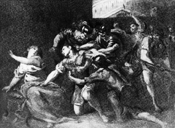 Samson and Delilah. Oil Painting by Francois Perrier