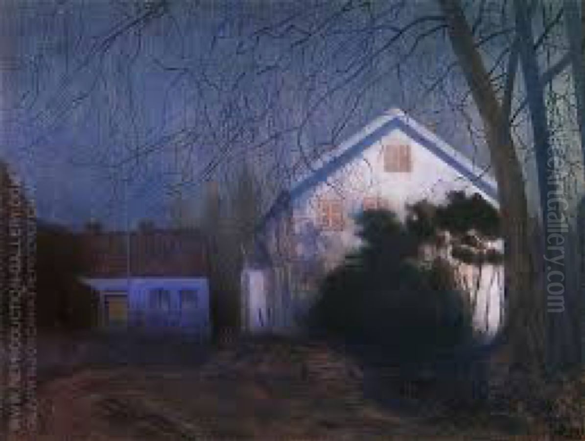 Maneskinnsstemning Oil Painting by Harald Oscar Sohlberg