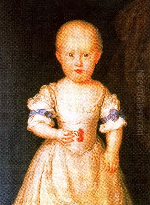 Portrait of Carlos Domingo of Bourbon (1780-1783), second son ofCharles IV of Spain. Oil Painting by Antonio Carnicero Y Mancio