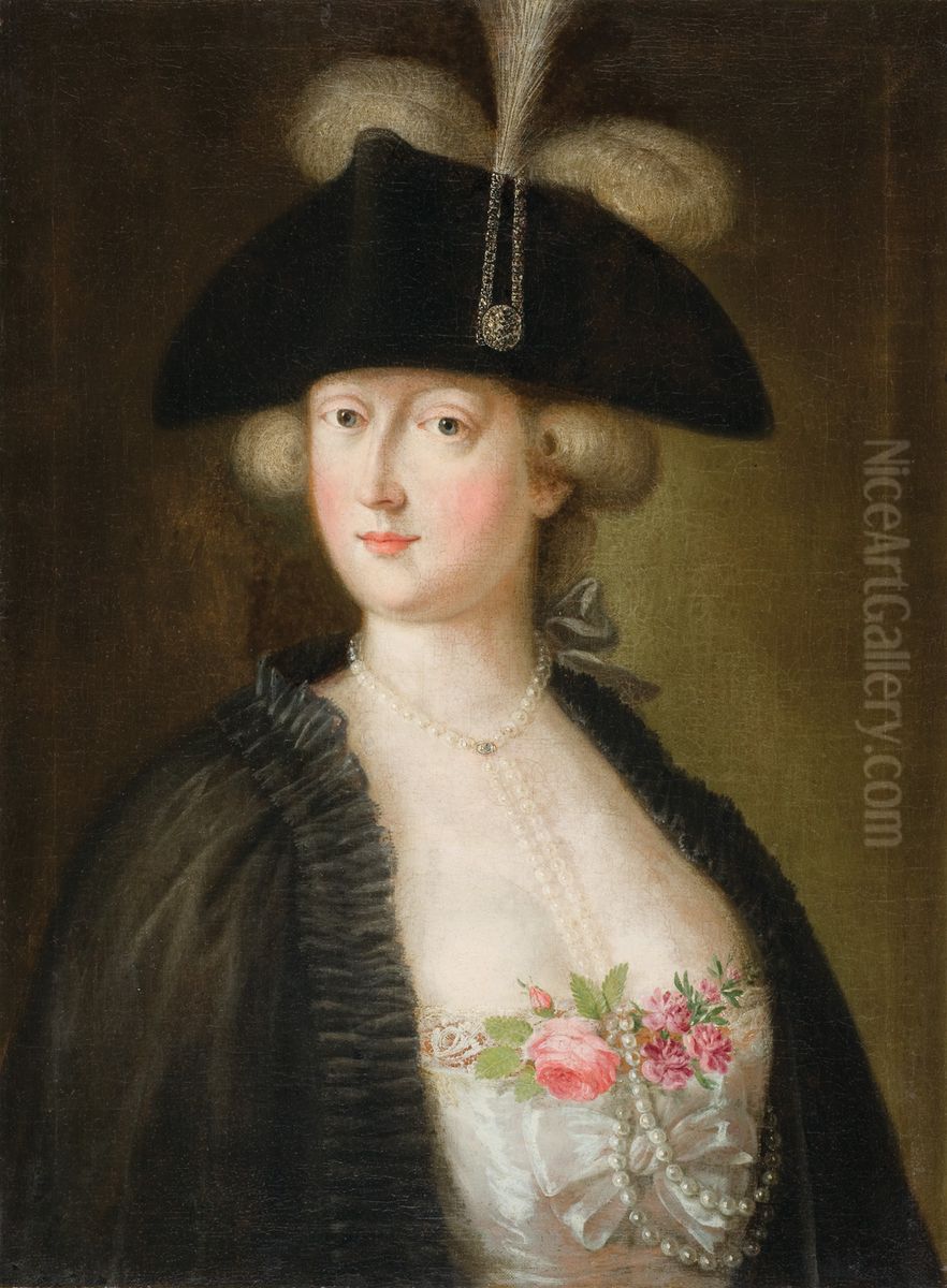 Portrat der Maria Feodorovna (Sophie Dorothea of Wurttemberg) Oil Painting by Andreas Herrlein